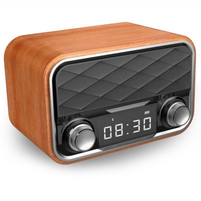 Portable Speaker Bluetooth Wooden Led Screen Wireless Charging Bluetooth Speaker